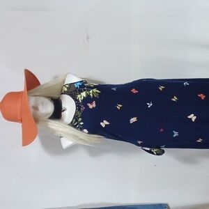 CHAOLILAI WOMENS DRESS SIZE XL IN A BEAUTIFUL BLUE WITH FLORAL DESIGN